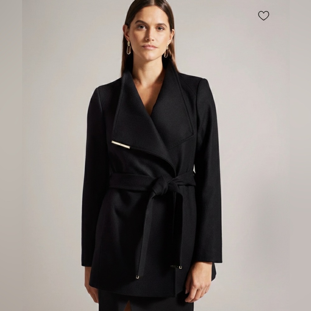 Ted Baker London ROSESSO Short Belted Wool Wrap Coat